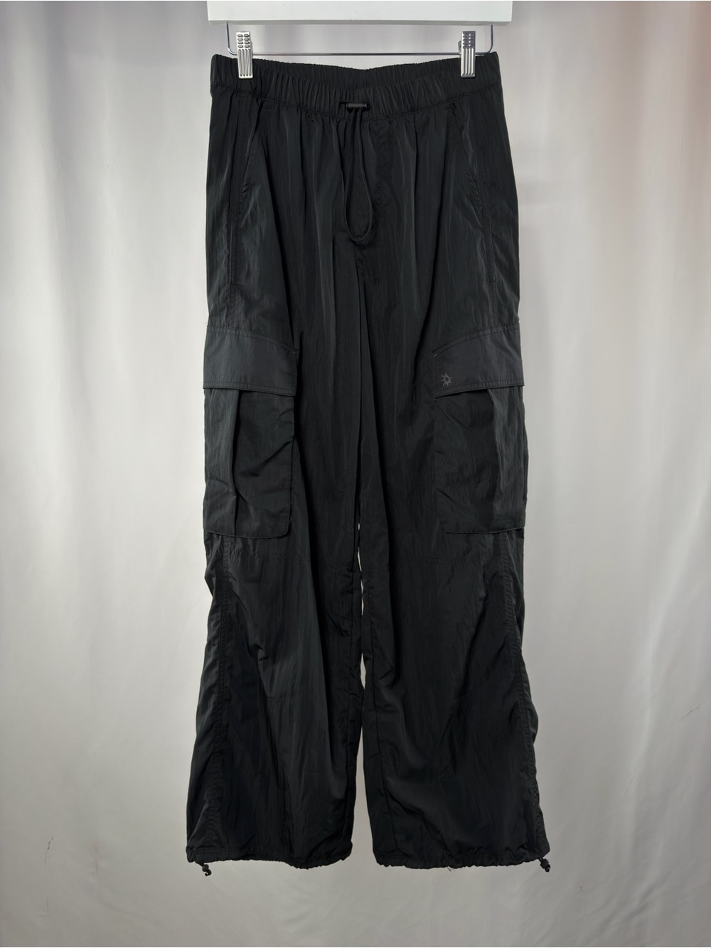 Offline by aerie Cargo Baggy Track Pants in Black Size XS